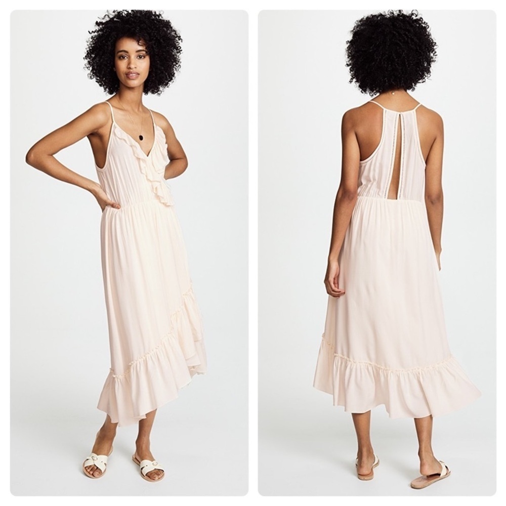 Scotch & Soda Sun-N-Sand Cream Midi Dress Size M